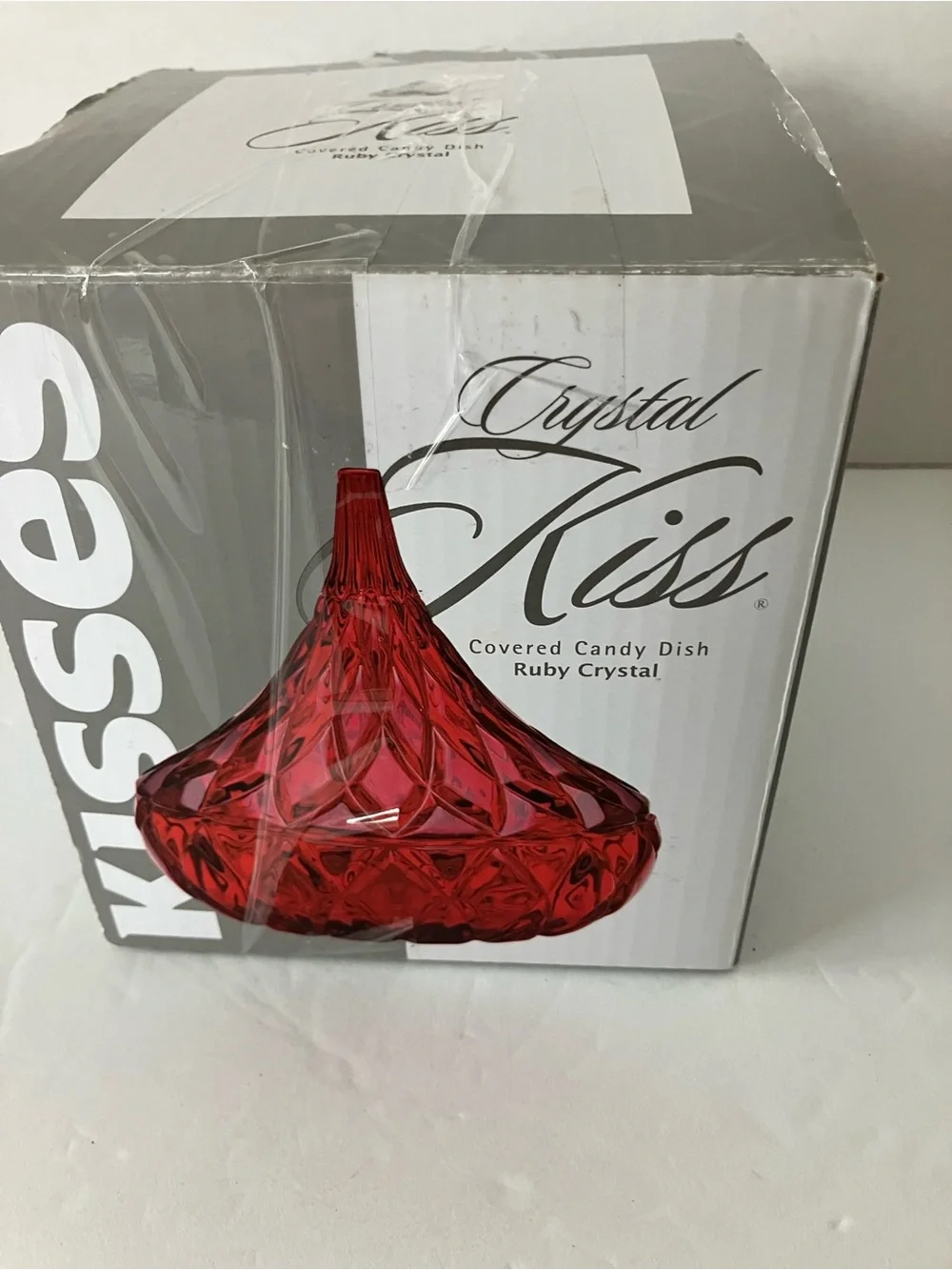 Shannon Lead Crystal Hershey’s Kiss Red Candy Dish